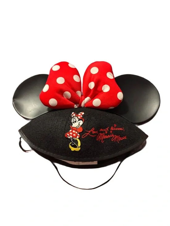 Rare Vintage Disney Minnie Mouse Ears Hat Embroidered 