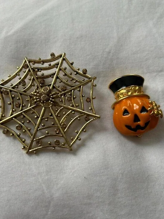 Halloween Gold Toned Brooch Bundle