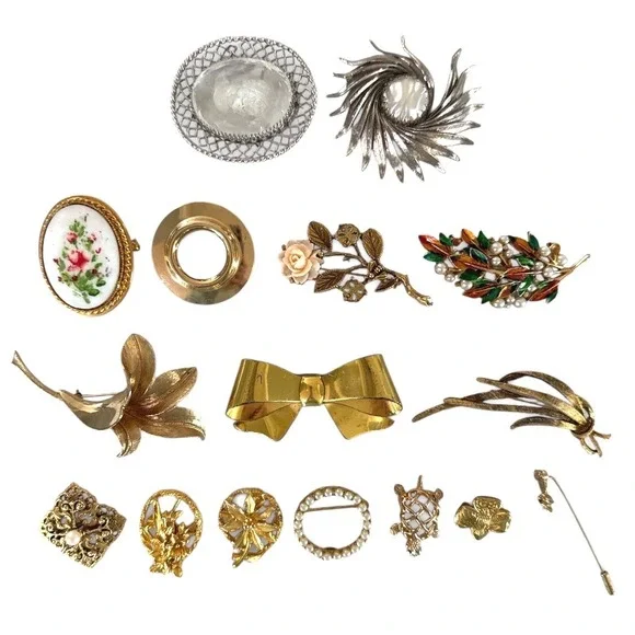 Vintage Brooch Lot 15pc‎