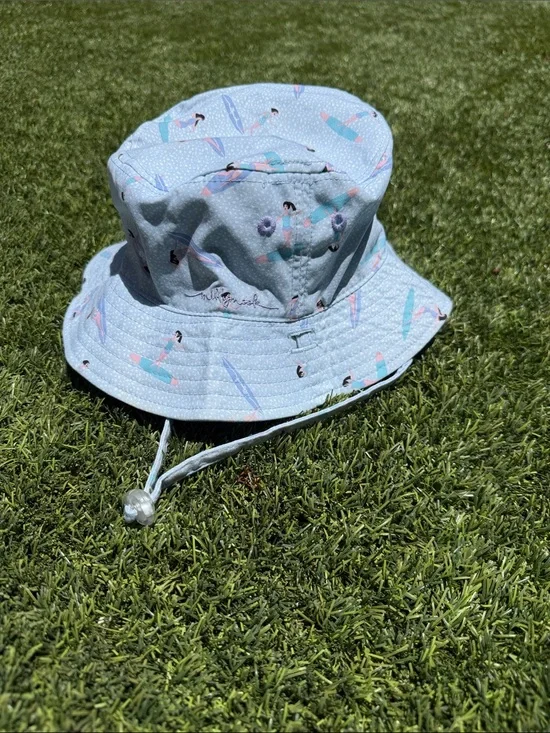 Light Blue Kids' Bucket Hat with Surf Print