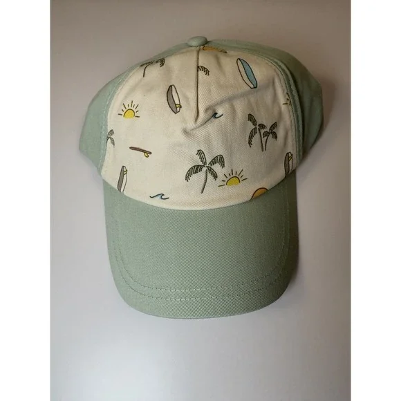 NWT GoumiKids OS Green Palm Tree Hat Organic‎ Cotton