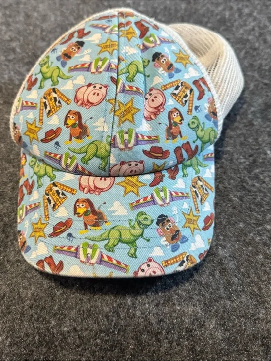 Light Blue Kids Cartoon Print Mesh Back Trucker Hat