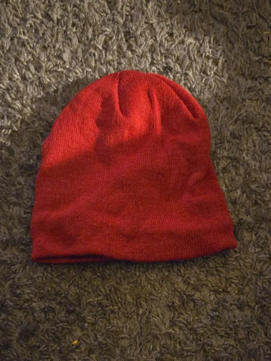 Kids Red Knit Beanie Hat