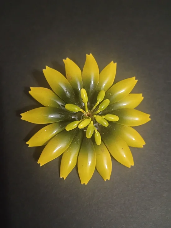 Vintage Flower Power Mid Century Enamel Brooch Estate