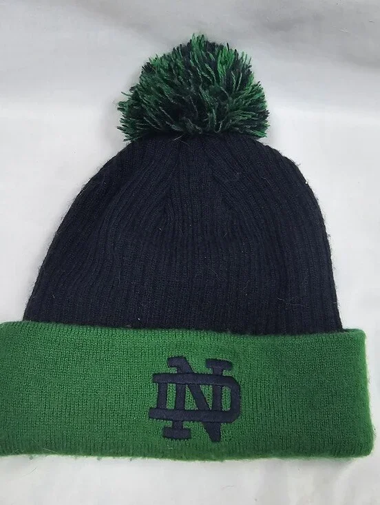 Notre Dame Fighting Irish Top Of The World Cuffed Knit Beanie Pom Hat Youth
