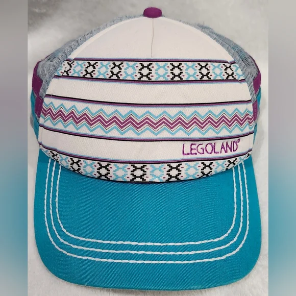 Legoland Aqua White Trucker Snapback Cap One Size Fits All