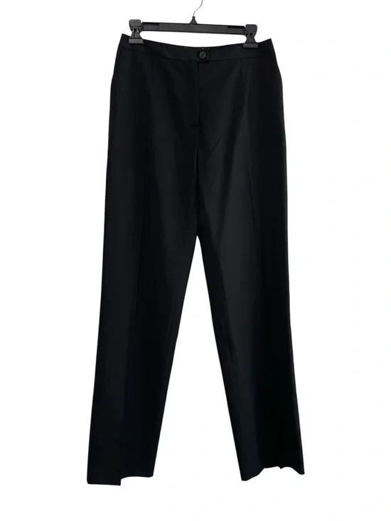 Vintage Chanel Straight Leg Trousers 38 Black Wool Quiet Luxury Pants