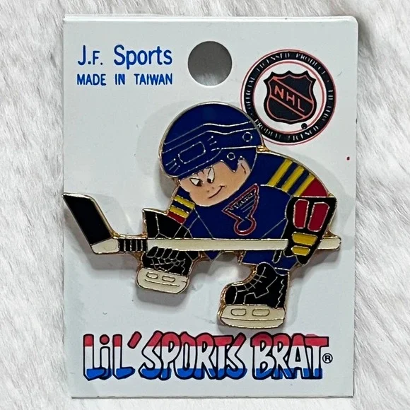 🔮 5/$25 Vintage NHL Lil‎ Sports Brat St. Louis Blues Pin