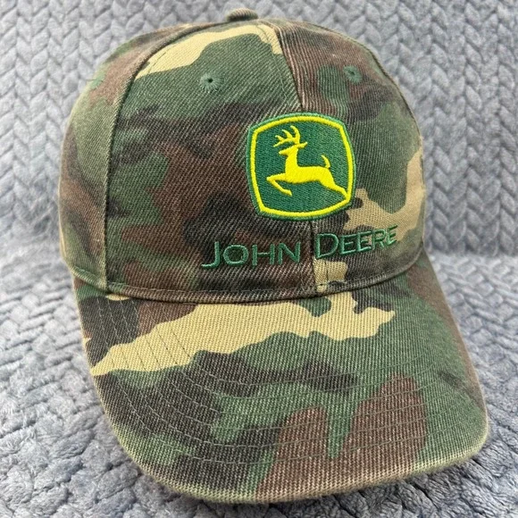 Embroidered Logo Youth Camo John Deere Snapback Baseball Hat Camouflage OSFM