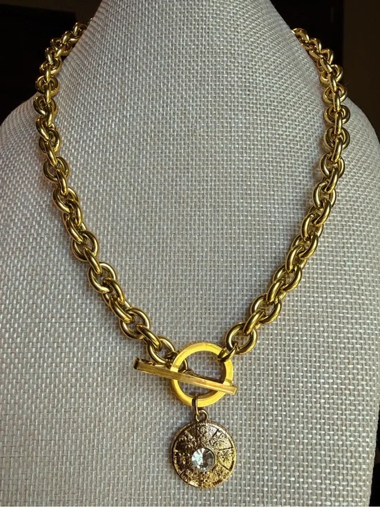 Chanel Gold Toggle Chain Necklace