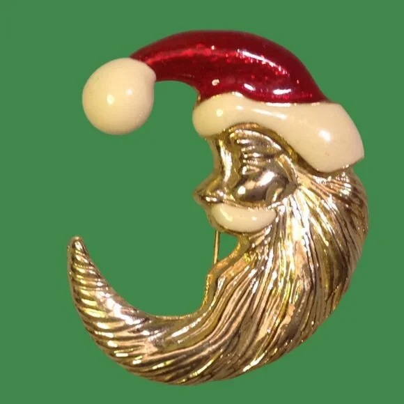 Christmas Brooch Santa Claus in the Crescent Moon Accessories Associates, Inc.
