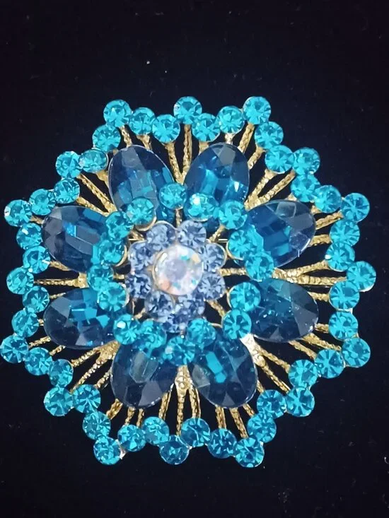 Showy Blue Brooch