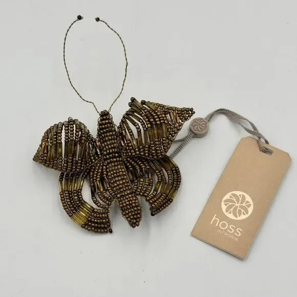 Hoss Intropia Hand Crafted Beaded Moth Butterfly Brooch