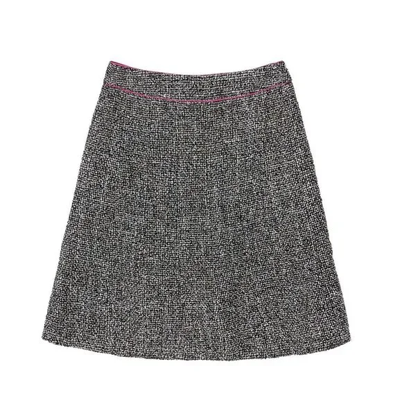 Black Multicolor Tweed Skirt