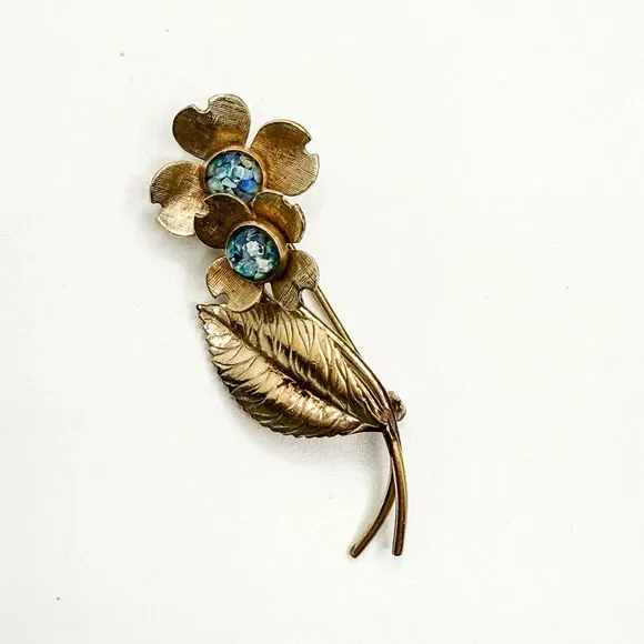 Van Dell floral flower bouquet brooch pin 1/20 12K GF boutonniere