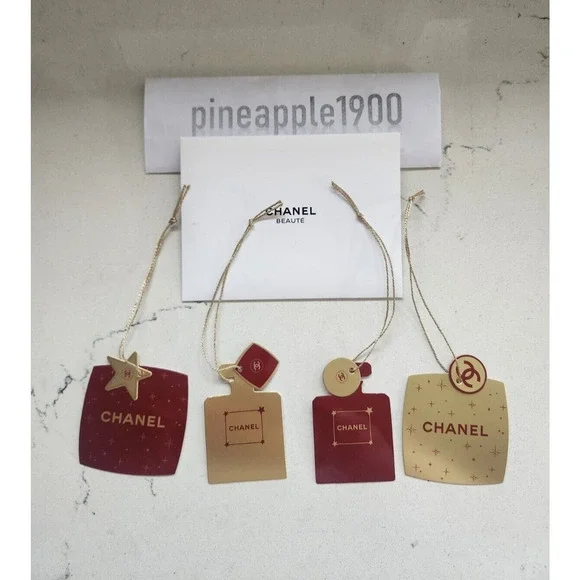 NIB Chanel Small Paper Logo Label Tags Set of 4