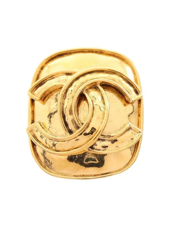 Chanel Brooch CC Logo Rectangle