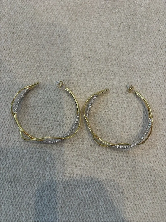 Alex Bittar Two-Tone Twisted Hoop Earrings - Gold and Silver