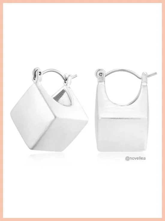 Dainty Gold and Silver Drop Dangle Earrings Geometric Statement