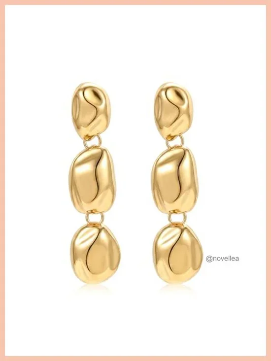 Chunky Statement Drop Dangle Earrings Stainless Steel Waterproof Non Tarnish