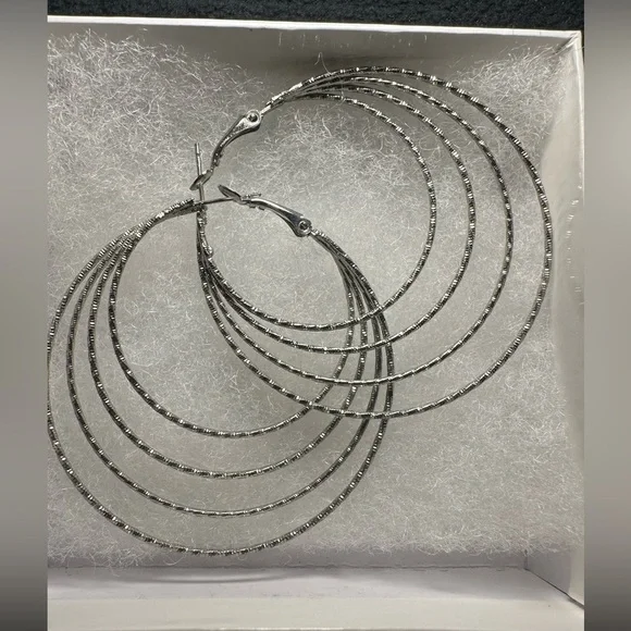 4 Hoop Sparkling Earrings