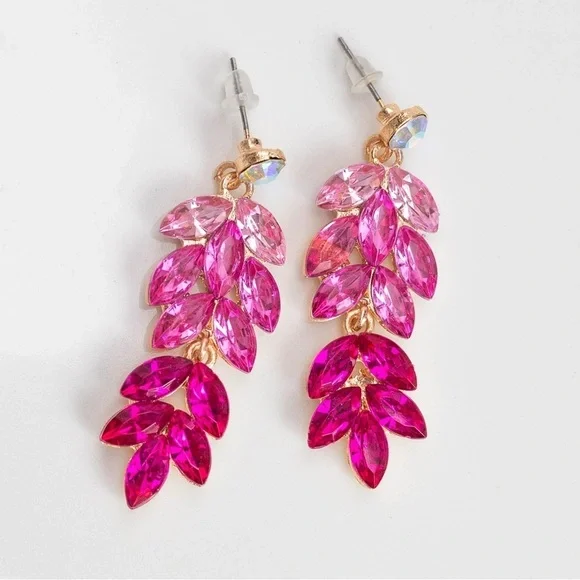 ✨Zara Ayla Pink Crystal Drop Earrings
