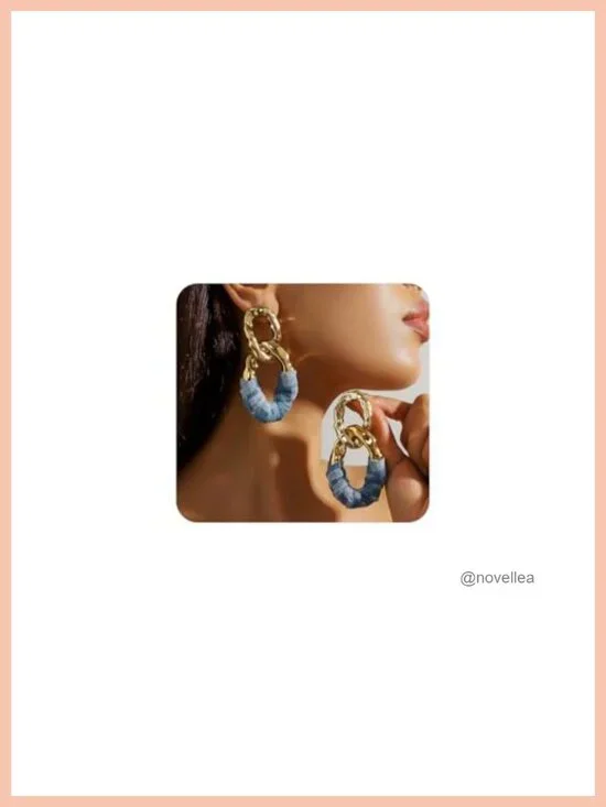 Chunky Gold Acrylic Chain Statement Dangle Earrings for Women
