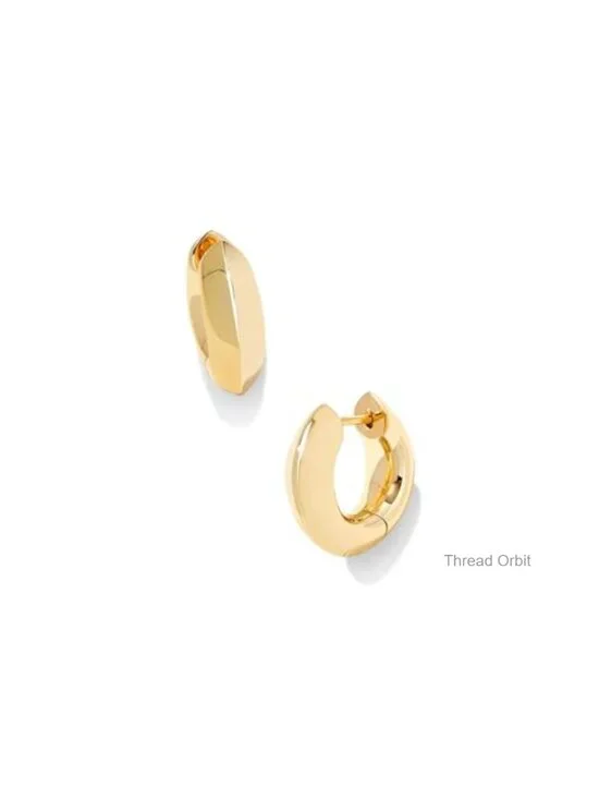 14k Yellow Gold Over Brass Huggie Earrings Drop Dangle Fashion Jewelry