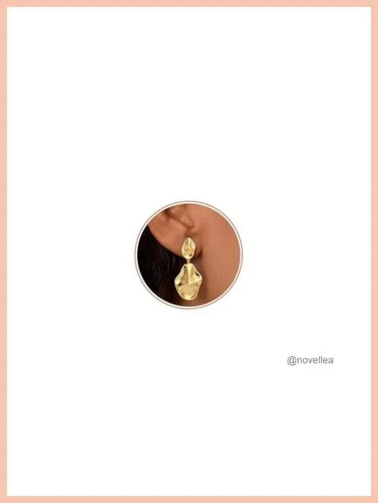 14K Gold Plated Starfish Seashell Flower Stud Dangle Earrings