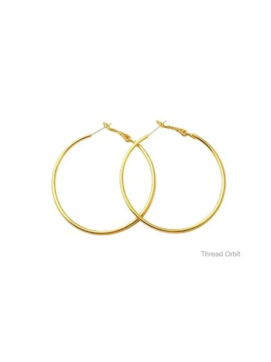 18K Gold Plated Hoop Earrings, Hypoallergenic Surgical Steel, Secure Clasp