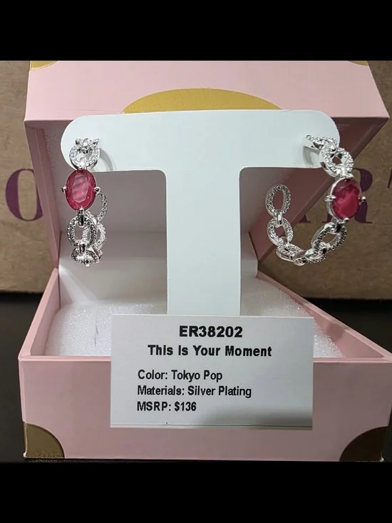 Tokyo Pop Jewel Candy Hoop Earrings - Silver Plating