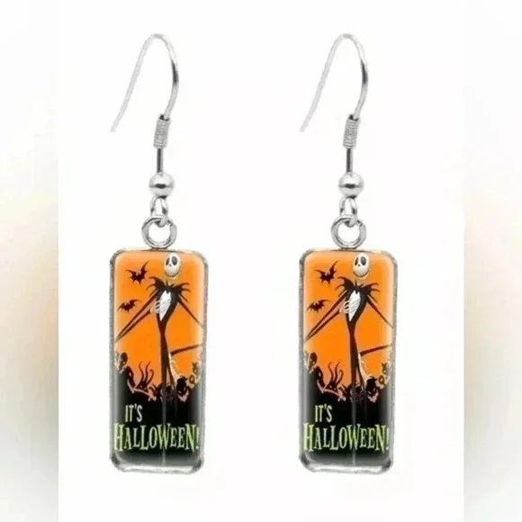 Nightmare B4 Christmas Jack glass done Earring