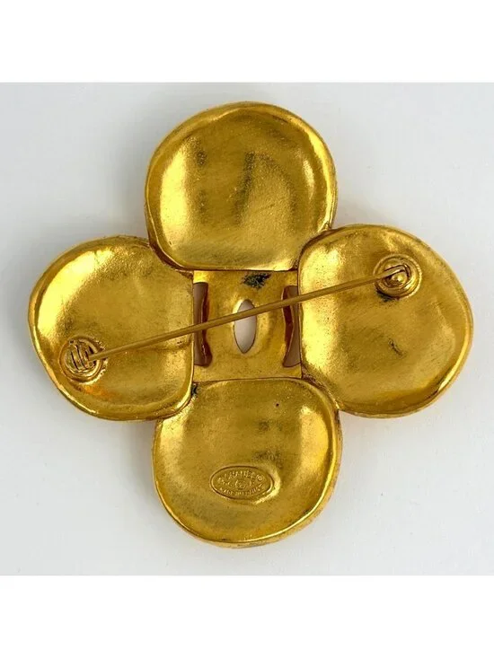 Chanel Brooch CC Logo Gold Plated