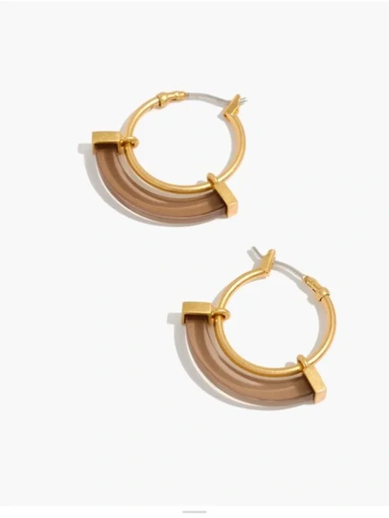 Madewell Resin Sliding Hoop Earrings, gold plated brass w sterling silver