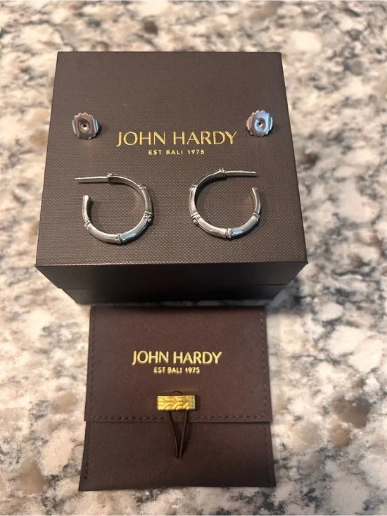 John Hardy bamboo hoop earrings