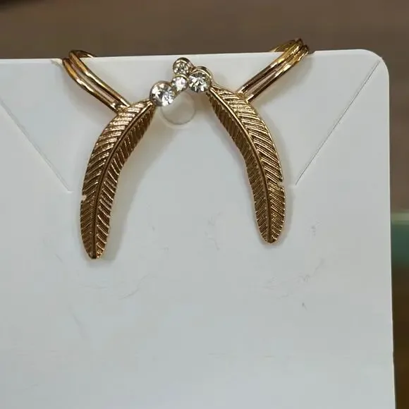 Feathered Ear Climber and Cuff Earrings