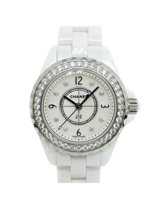 Chanel 29 White Diamond Bezel Ceramic Quartz Watch