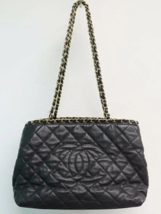 Chanel Quilted Leather Chain Tote Bag