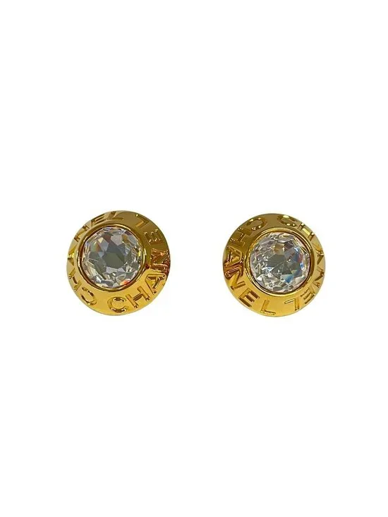 Chanel Earrings Gold Clear