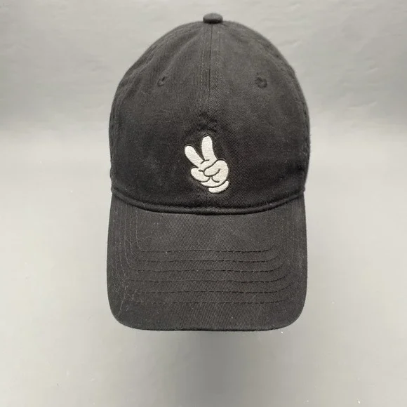 Mickey Mouse Glove Adjustable Hat Strap  Cap Black Disney