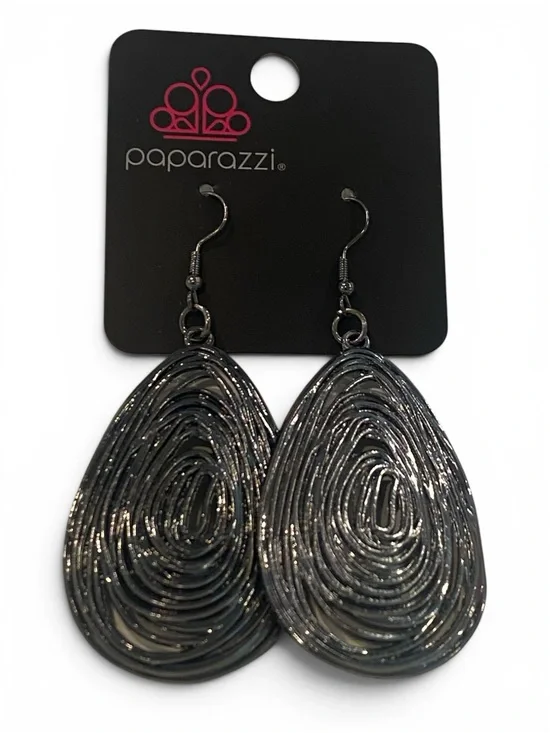 NEW! Shimmering Black Teardrop Dangle Earrings Rural Ripples