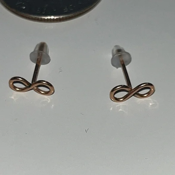 Rose Gold Infinity Earrings