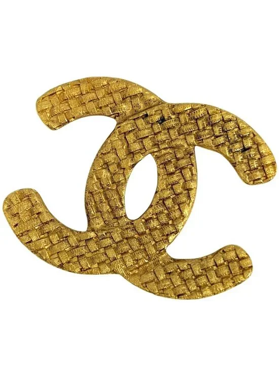 Chanel Brooch CC Logo Gold Plated