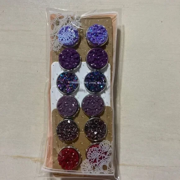 ‎Six Pairs of Druzy Stud Earrings