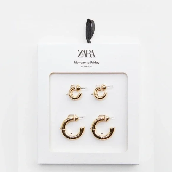 NWT Zara pack of hoop earrings ✨✨🔥🔥🔥