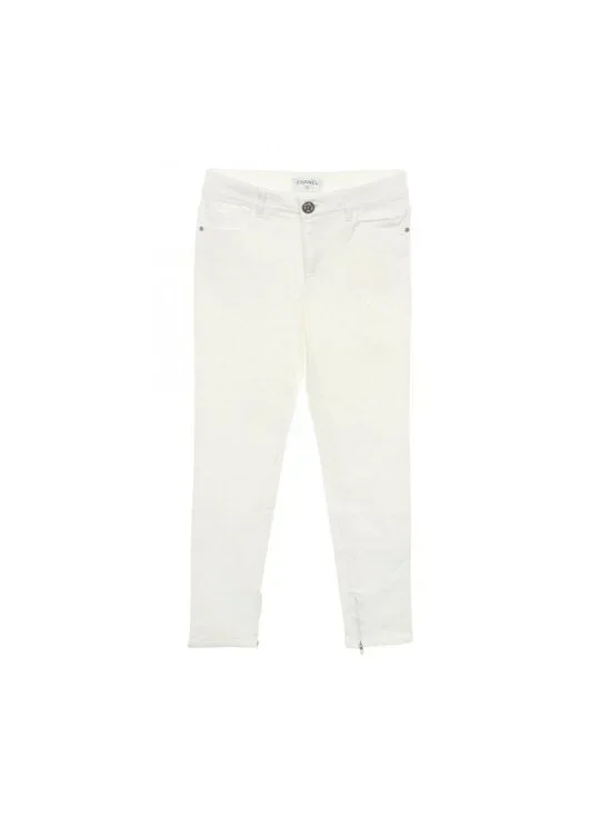 Chanel Denim Pants Quilted Skinny Cotton
