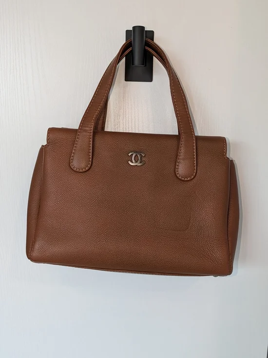 Chanel Rare Caviar Brown Leather Top-Handle Bag