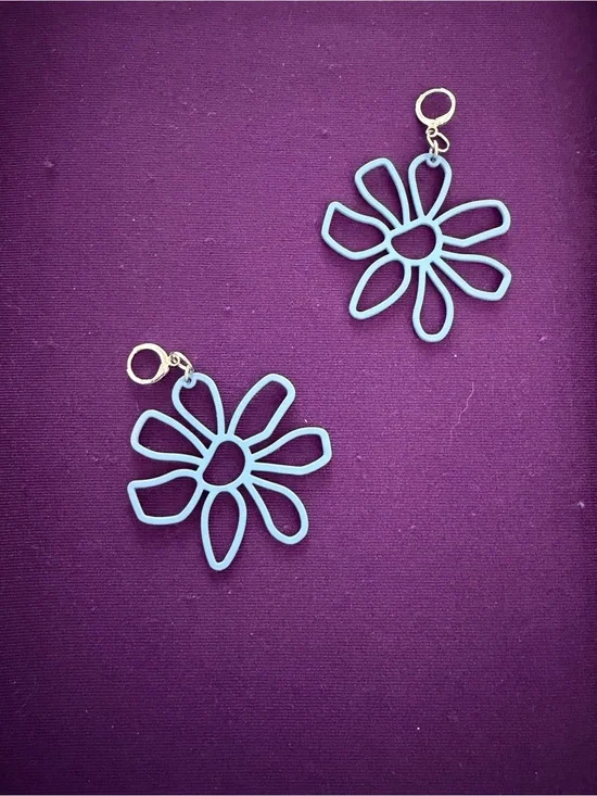 Light Blue Flower earrings