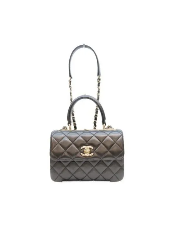 Chanel Black Lamb Gold Trendy CC Mini Top Handle
