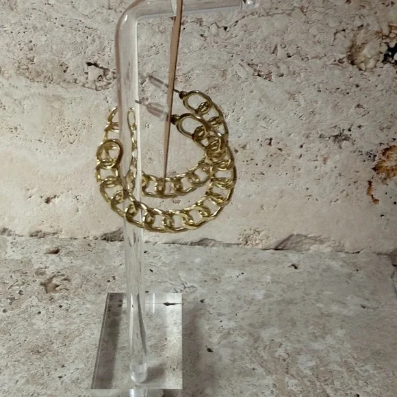 Gold Chain Hoop Earrings | Modern Minimal Statement Jewelry